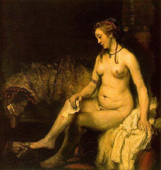 REMBRANDT Harmenszoon van Rijn Bathsheba in her bath, also modelled by Hendrickje, Spain oil painting art